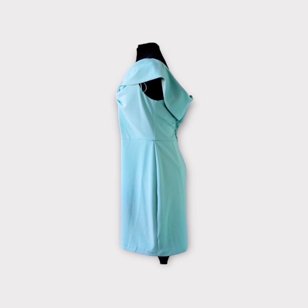 Belle Badgley Mischka Mint Libby Front Twist Knot Off-The-Shoulder 10 - Picture 5 of 7